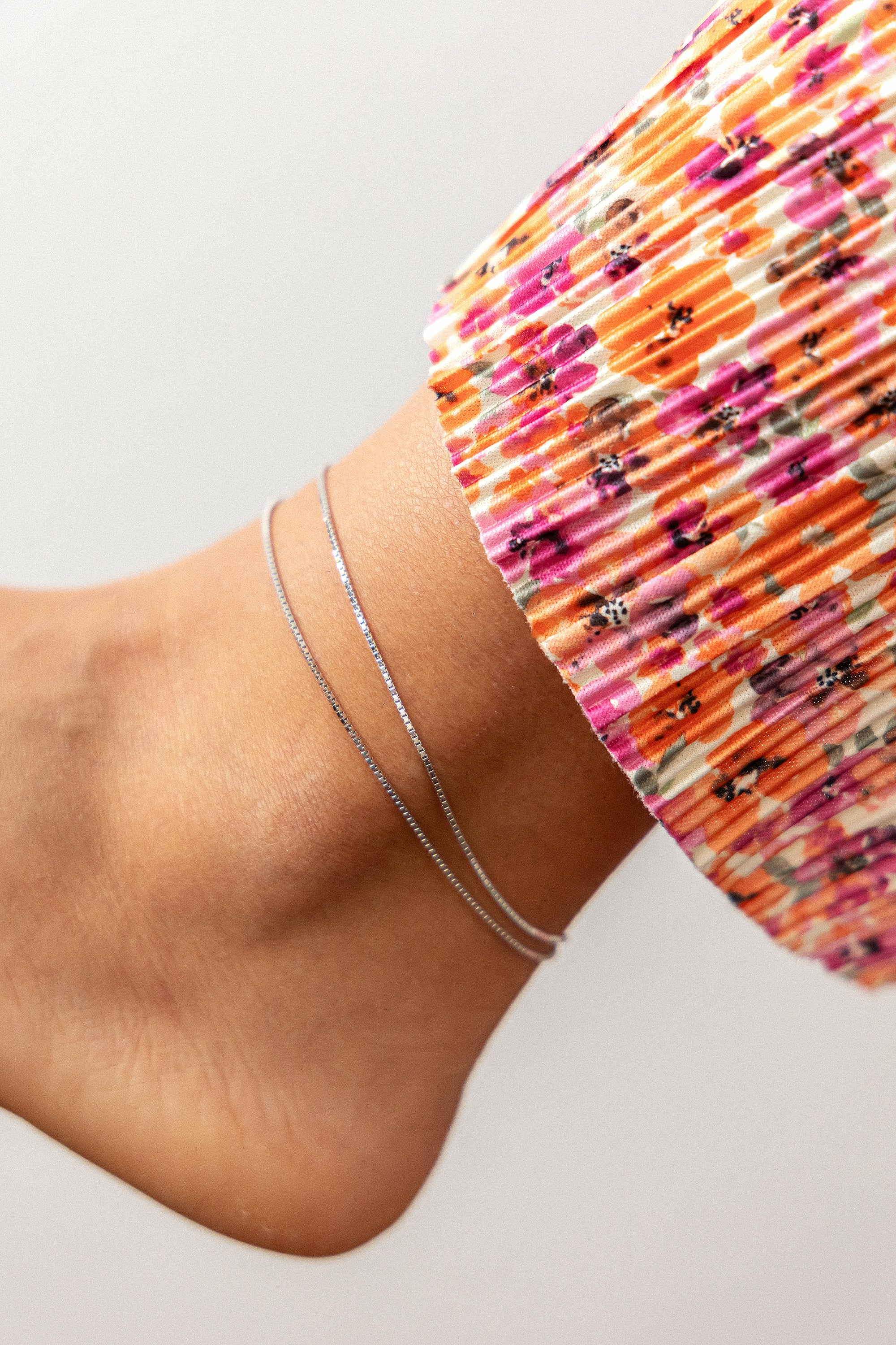 Fußkette 925/- Sterling Silber rhodiniert Venezianer Kette zweireihig 4118467991... Fußkette 925/- Sterling Silber rhodiniert Venezianer Kette zweireihig 4118467991...