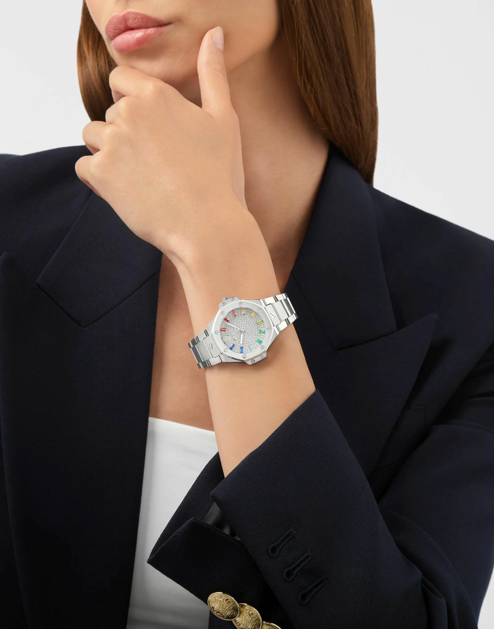 Philipp Plein Damen Uhr Royal Prestige PW4FA0425 Kristall 33 mm Edelstahl – Bild 3