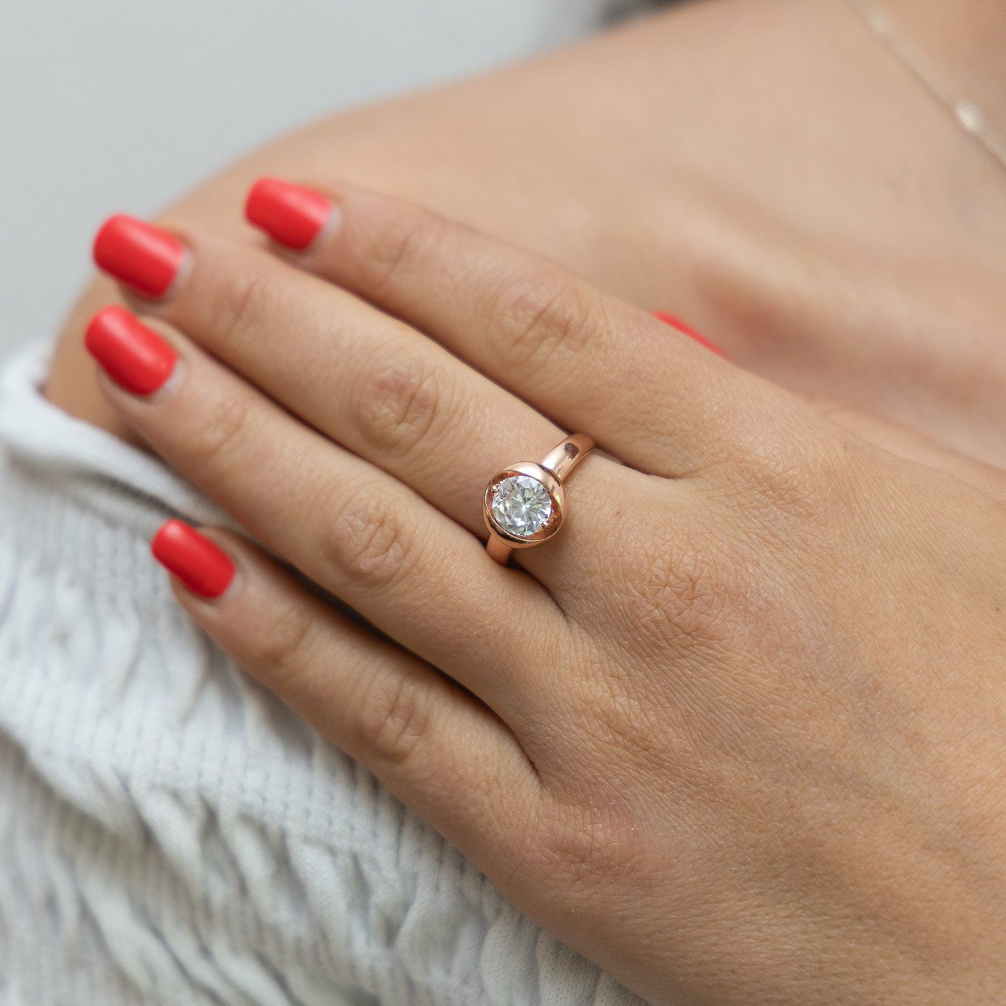 ZEEme Basic Silber 925 rosé-vergoldet mit weiße Zirkonia-Stein 8mm Ring 41679089... – Bild 2