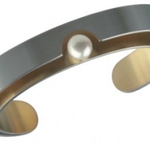 Ernstes Design Damen Armspange Teil goldbeschichtet mit Perle Silber A49-MI Ernstes Design Damen Armspange Teil goldbeschichtet mit Perle Silber A49-MI