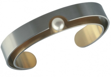 Ernstes Design Damen Armspange Teil goldbeschichtet mit Perle Silber A49-MI Ernstes Design Damen Armspange Teil goldbeschichtet mit Perle Silber A49-MI