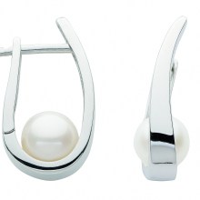 Damen 925 Silber Ohrringe  Creolen mit Süßwasser Zuchtperle Damen 925 Silber Ohrringe  Creolen mit Süßwasser Zuchtperle