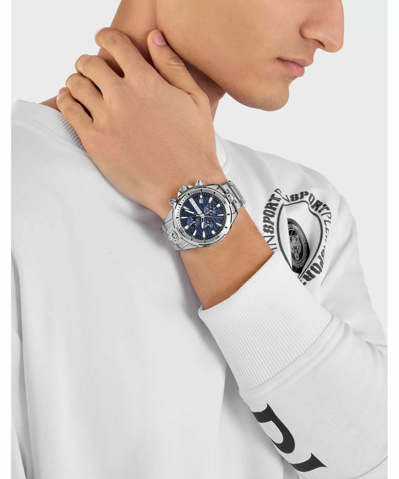 Plein Sport Herren Chronograph IMPACT PSBEA0524 Blau Edelstahl 46 mm – Bild 3