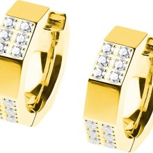 Ernstes Design Damen Creolen Evia mit Zirkonia Gold E607 Ernstes Design Damen Creolen Evia mit Zirkonia Gold E607