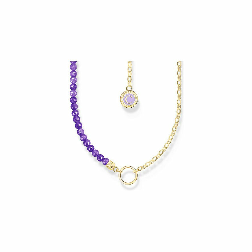 Thomas Sabo Damen Halskette Carrier mit Amethyst Perlen 45cm Gelbgold KE2190-427... Thomas Sabo Damen Halskette Carrier mit Amethyst Perlen 45cm Gelbgold KE2190-427...