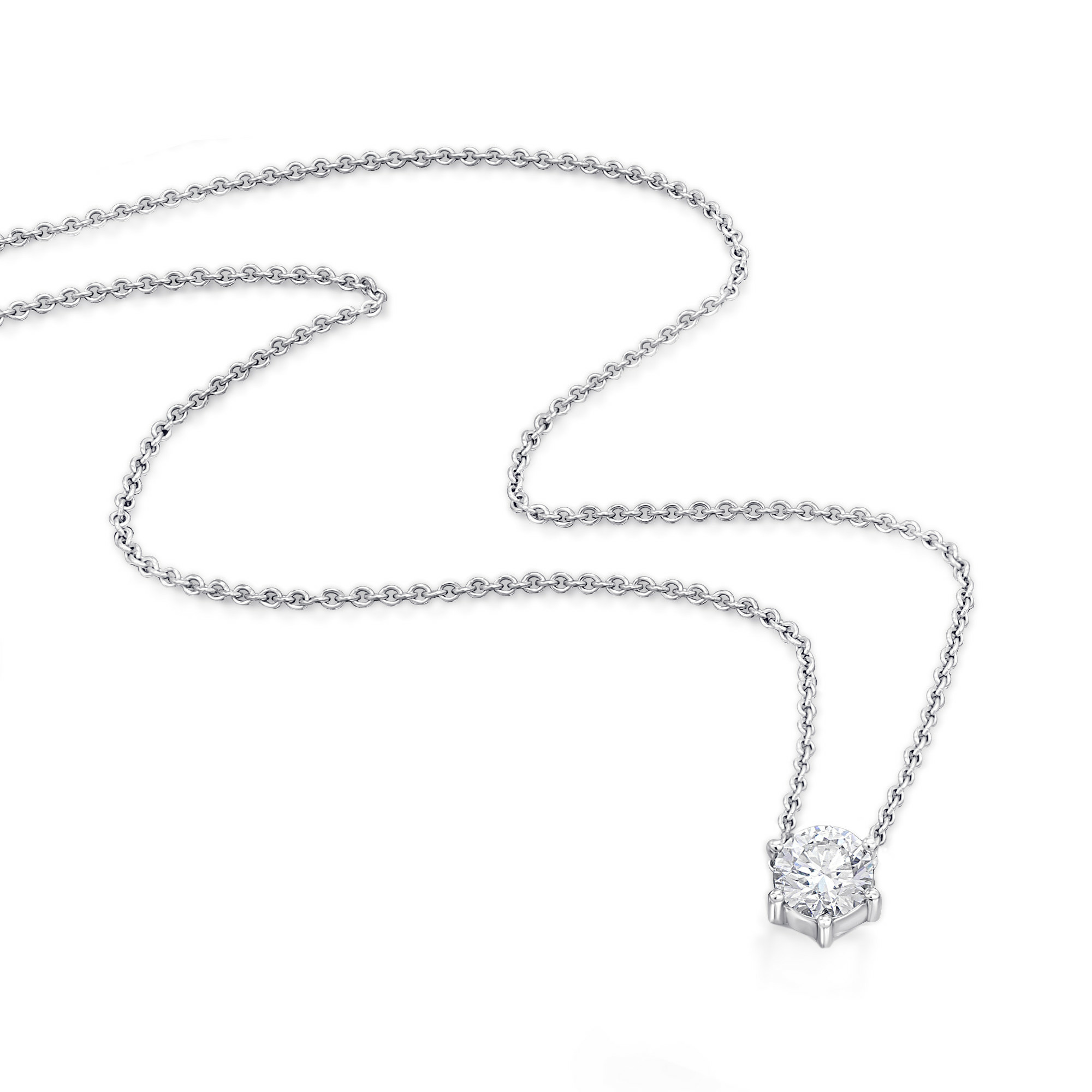 0.1 ct  Diamant Brillant Halskette Rundankerkette aus 585 Weißgold   45 cm  Ø 0,... 0.1 ct  Diamant Brillant Halskette Rundankerkette aus 585 Weißgold   45 cm  Ø 0,...