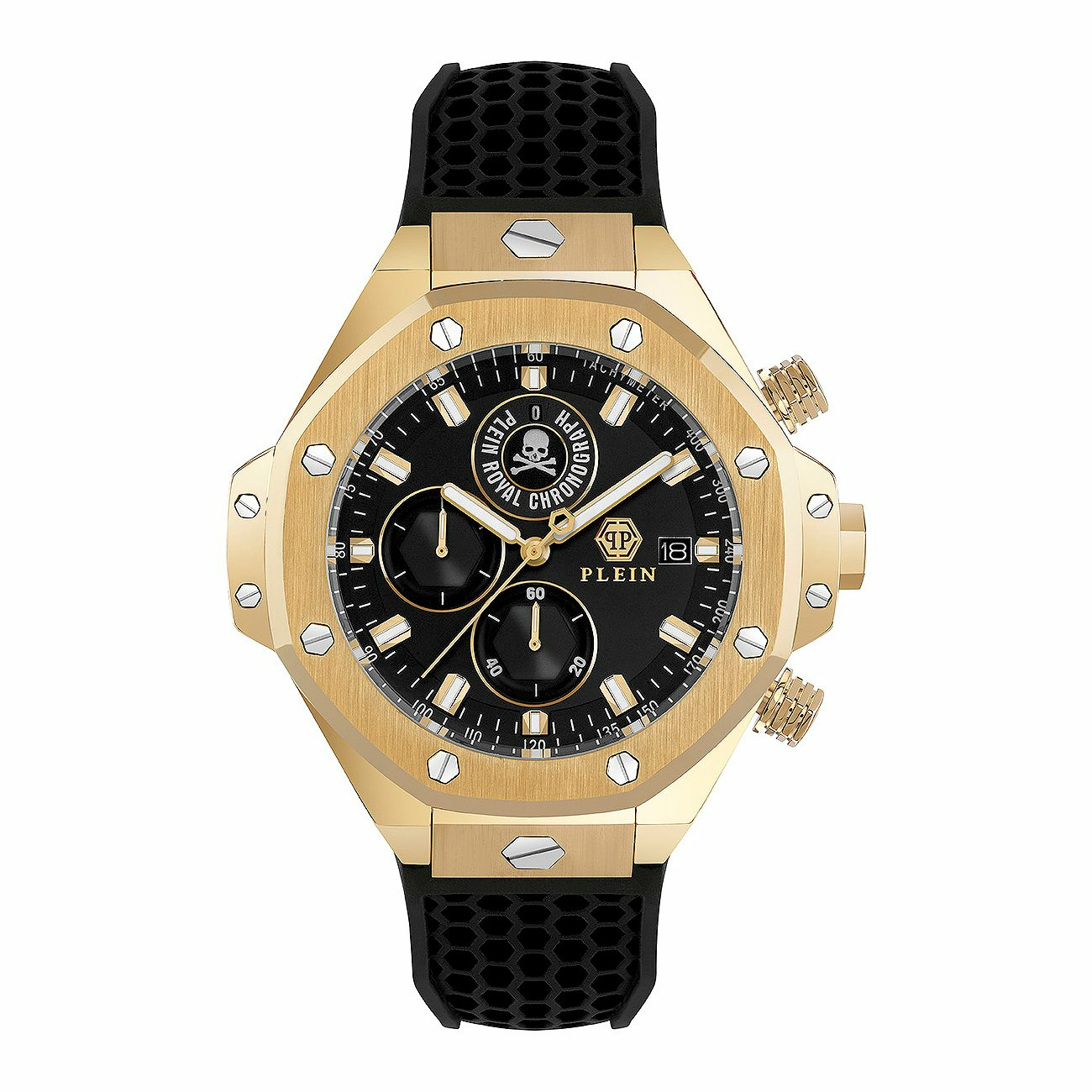 Philipp Plein Uhr Herren Plein Chrono Royal Gold/Schwarz PWLFA0325 Philipp Plein Uhr Herren Plein Chrono Royal Gold/Schwarz PWLFA0325