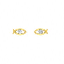 Damen 333 Gold Ohrringe  Ohrstecker Fisch mit Zirkonia Damen 333 Gold Ohrringe  Ohrstecker Fisch mit Zirkonia