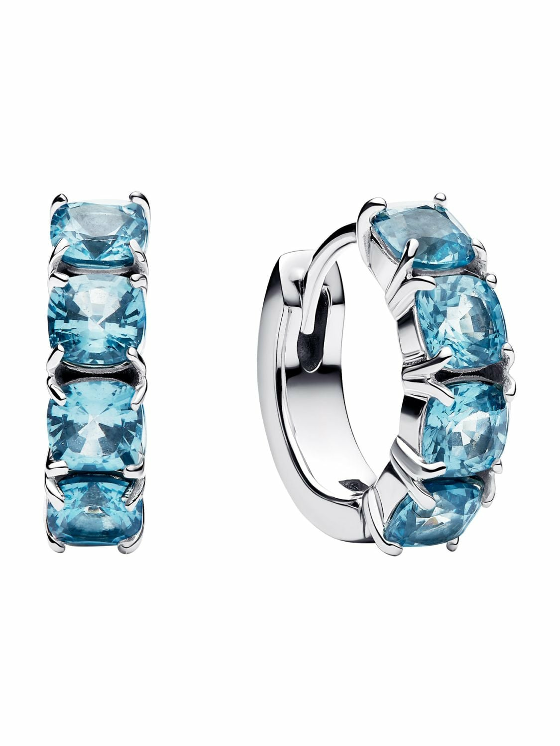 Pandora Damen-Ohrringe Creolen Hellblau Silber 293851C01 Pandora Damen-Ohrringe Creolen Hellblau Silber 293851C01
