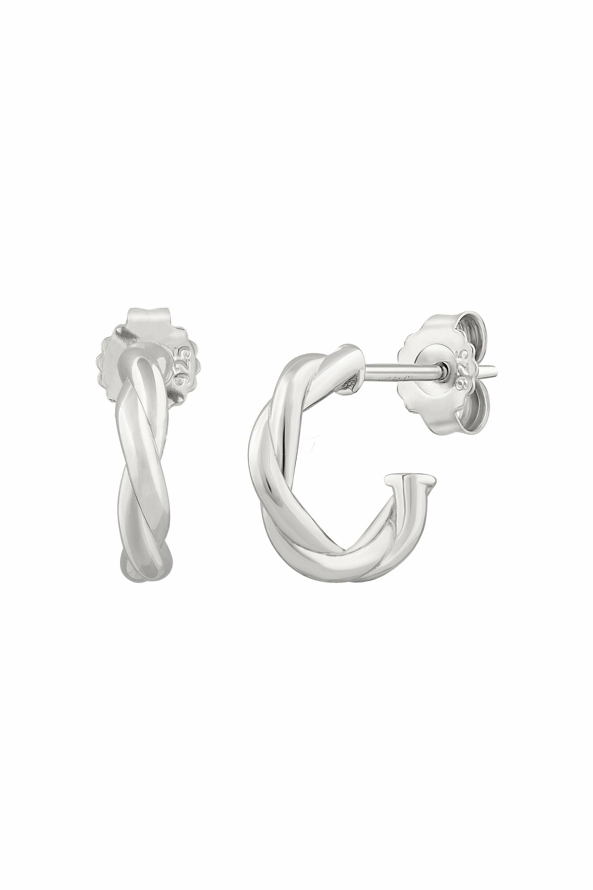 Creolen 925 Sterling Silber twisted small 41185169244254 – Bild 3