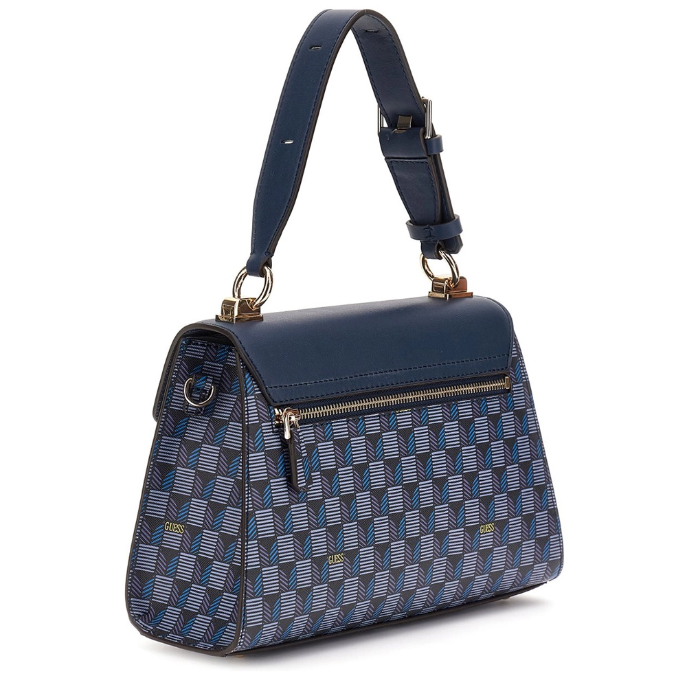Guess Damen Handtasche Hallie Geometric Print Blau HWJT8740200BUG – Bild 3