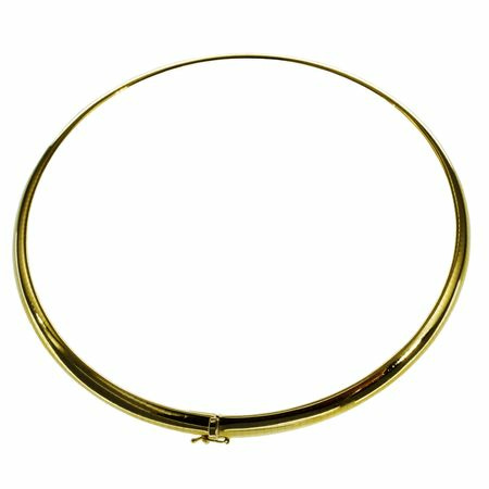 Halsreif Omega 6mm flach - 42cm 585 Gelbgold – Bild 2