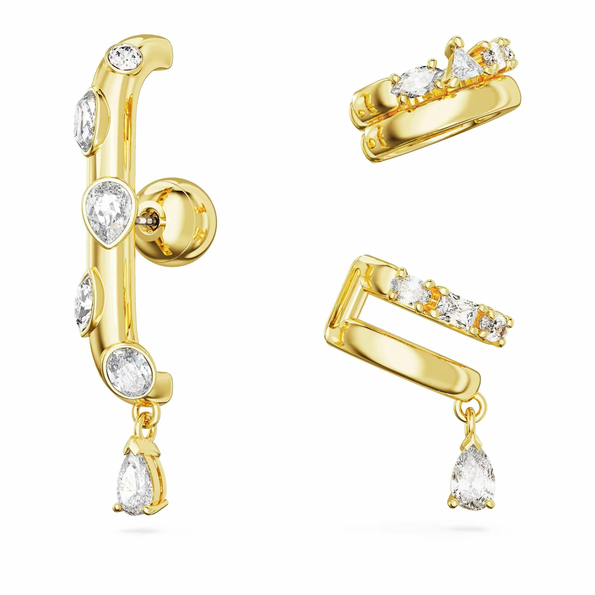 Swarovski Ohrschmuck Unisex Set Weiß Goldton Dextera 5663334 Swarovski Ohrschmuck Unisex Set Weiß Goldton Dextera 5663334