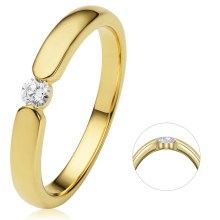 0.13 ct  Diamant Brillant Spannfassung Ring aus 585 Gelbgold 0.13 ct  Diamant Brillant Spannfassung Ring aus 585 Gelbgold