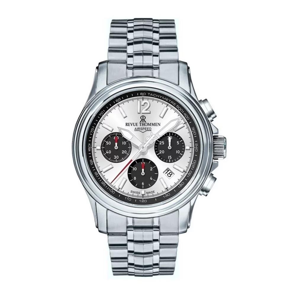 Revue Thommen Herren Automatikuhr Airspeed 16041.6432 Silberfarben, Weiß Revue Thommen Herren Automatikuhr Airspeed 16041.6432 Silberfarben, Weiß