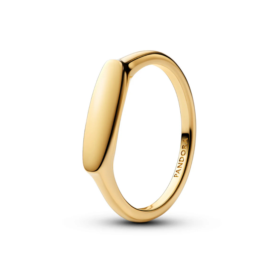 Pandora vergoldeter Ring mit gravierbarem Steg 163986C00-50 Pandora vergoldeter Ring mit gravierbarem Steg 163986C00-50