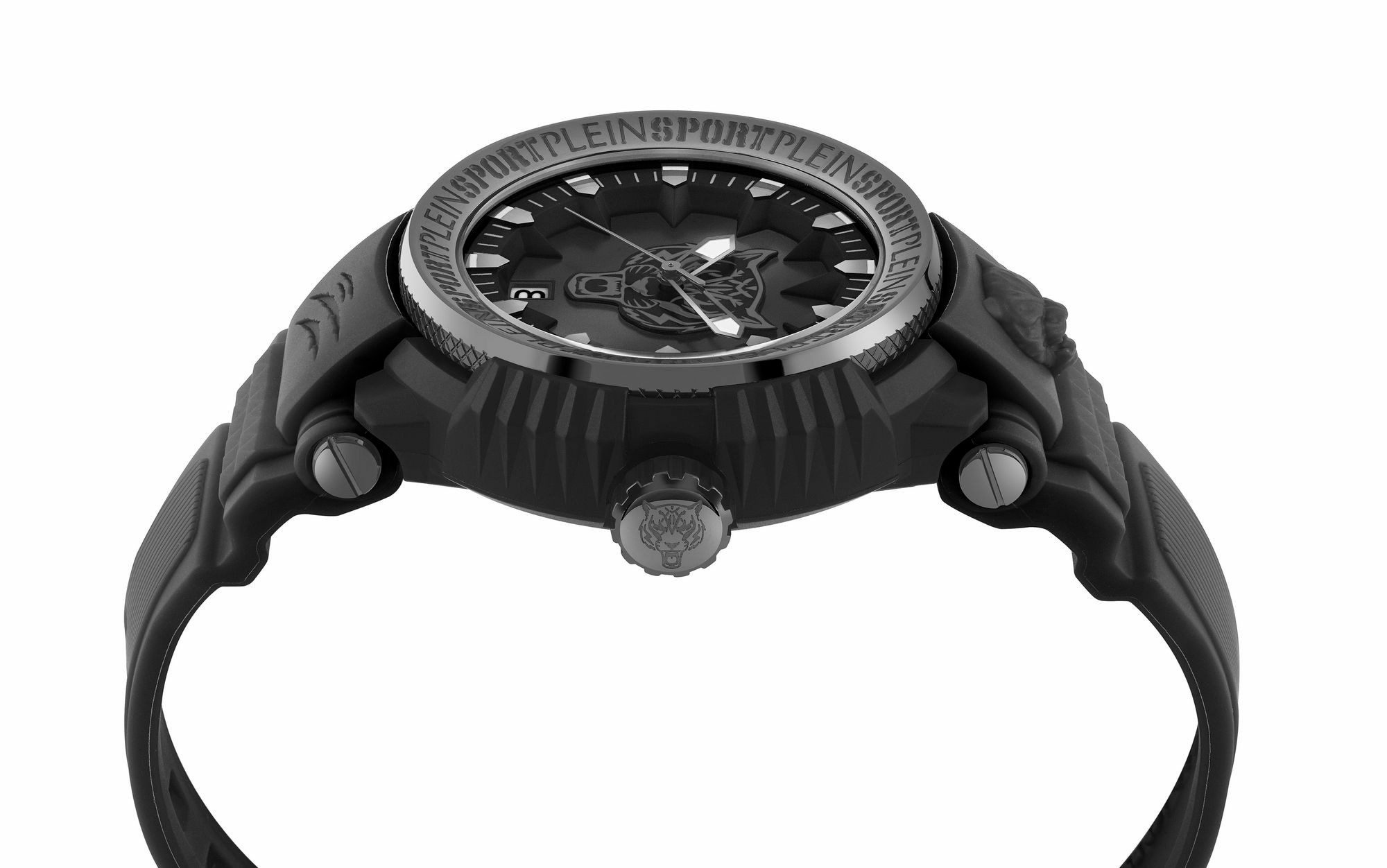 Philipp Plein Herren Uhr Tiger Power PSEDA0324 Schwarz Kunststoff 45 mm – Bild 2