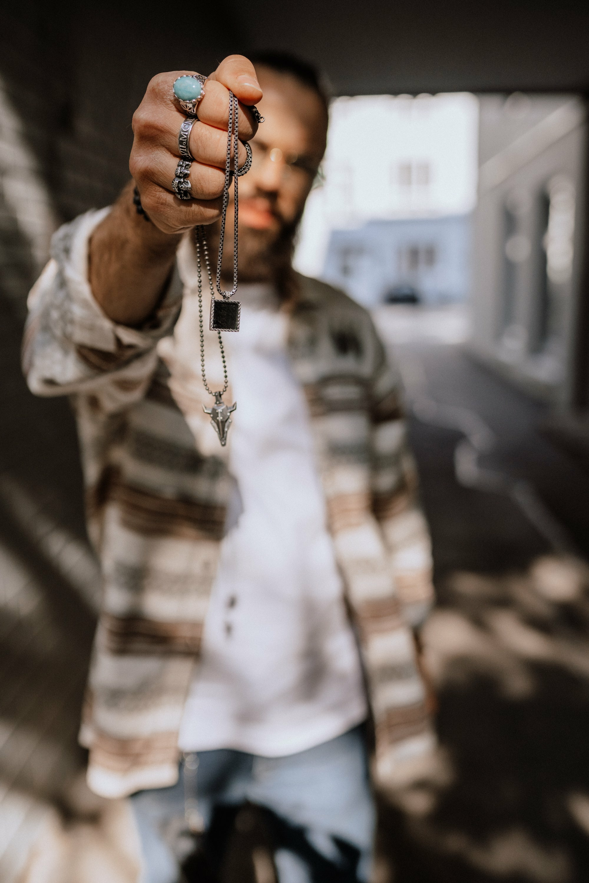 Anhänger mit Kette 925/- Sterling Silber oxidiert Tigerauge 41183844827230 – Bild 3