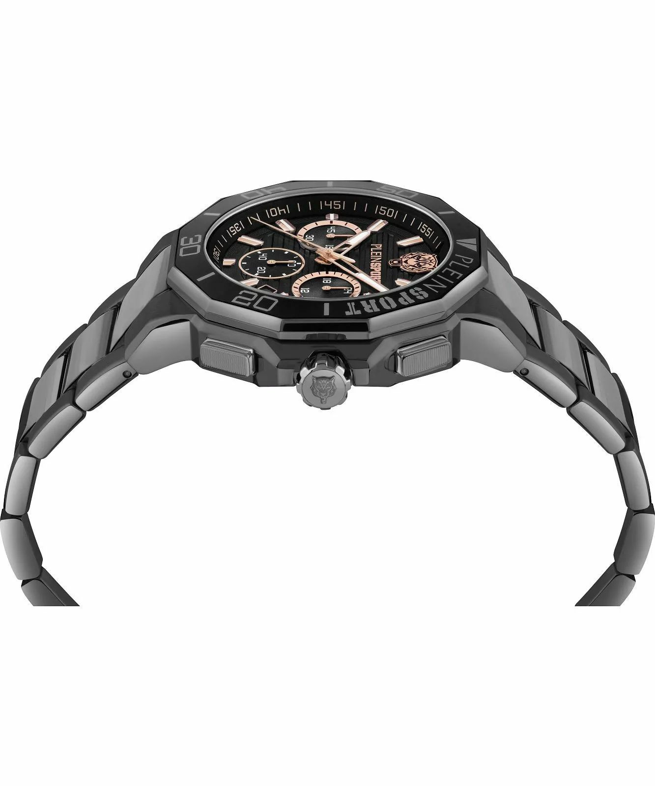 Plein Sport Herrenuhr Titan Chronograph PSAGA0825 Schwarz IP 46 mm – Bild 2