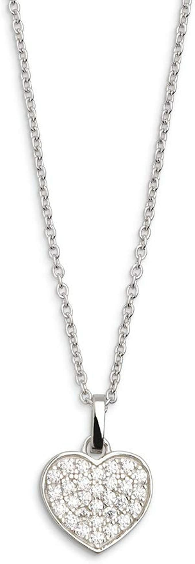 Xenox Damen Halskette mit Herz Anhänger Love Story Herz Zirkonia Silber XS2790 Xenox Damen Halskette mit Herz Anhänger Love Story Herz Zirkonia Silber XS2790