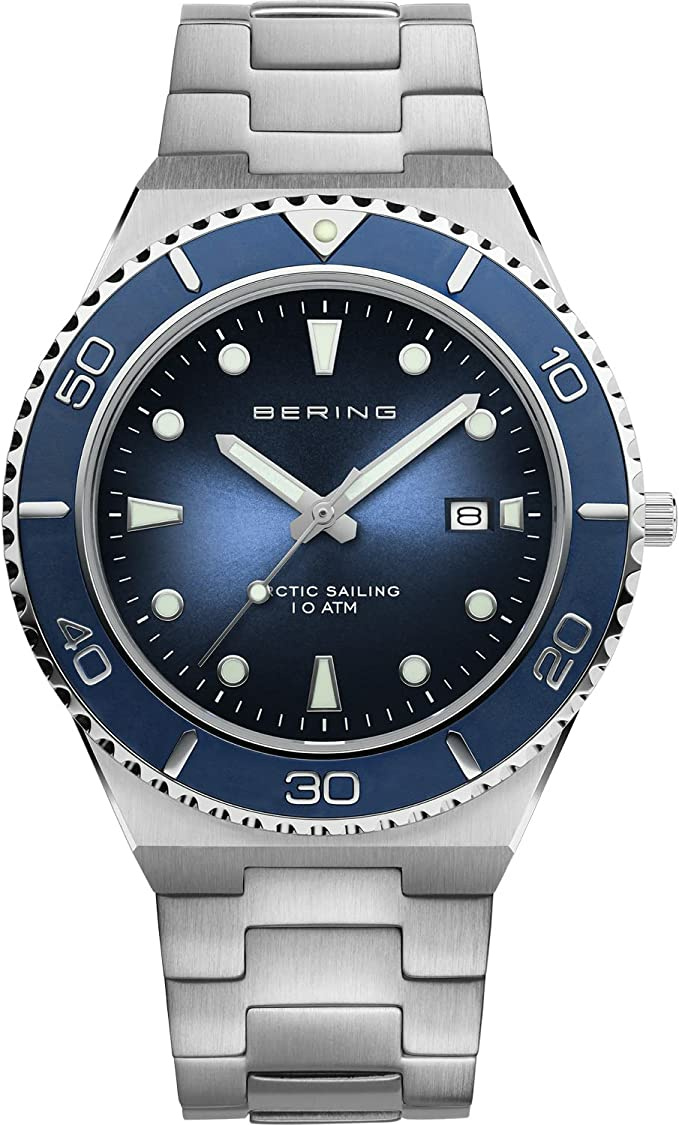 Bering Damen Analoguhr Blau Silber 18940-707 Bering Damen Analoguhr Blau Silber 18940-707