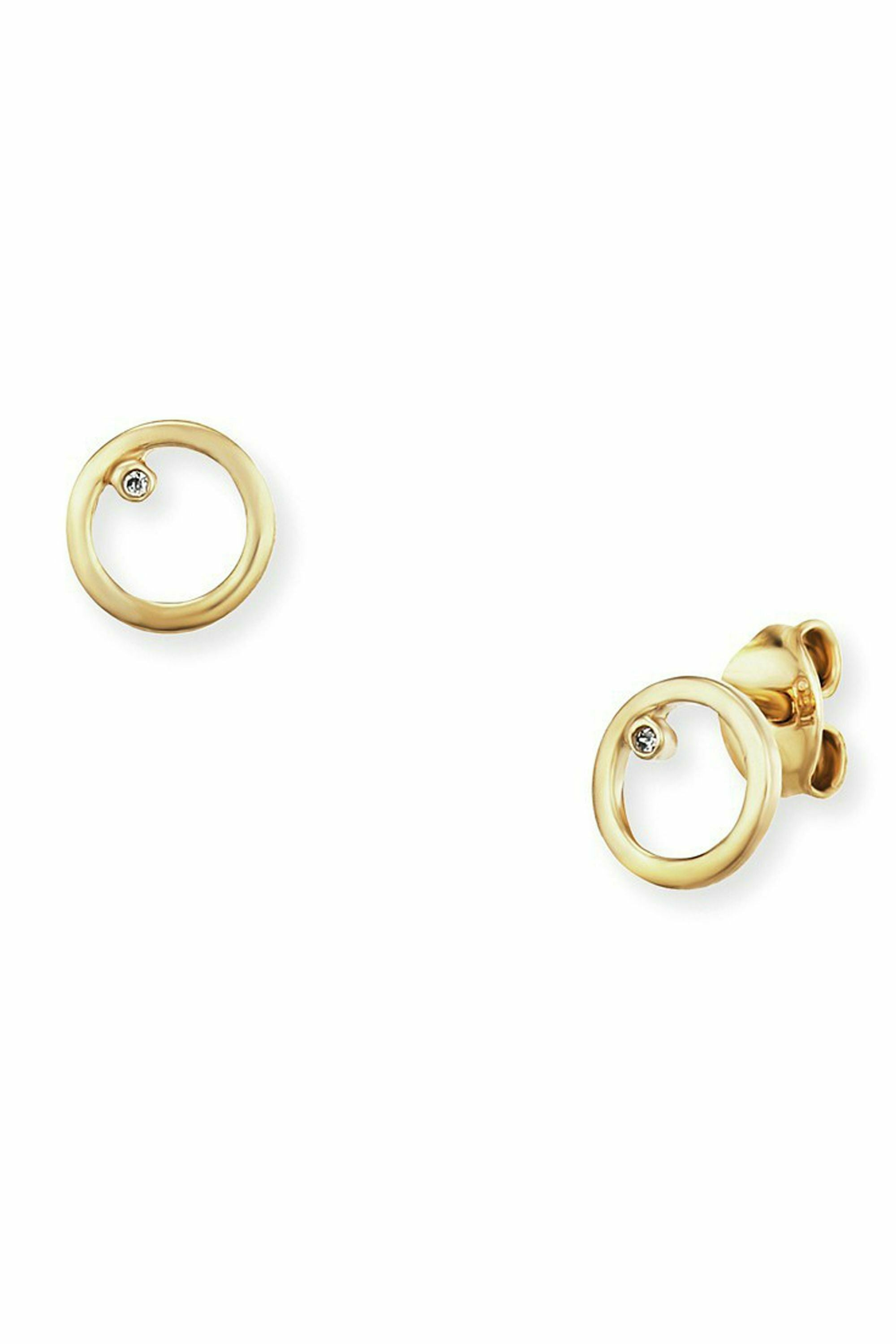 Ohrstecker 925 Sterling Silber gelb vergoldet Zirkonia Kreis 41184222675038 – Bild 2