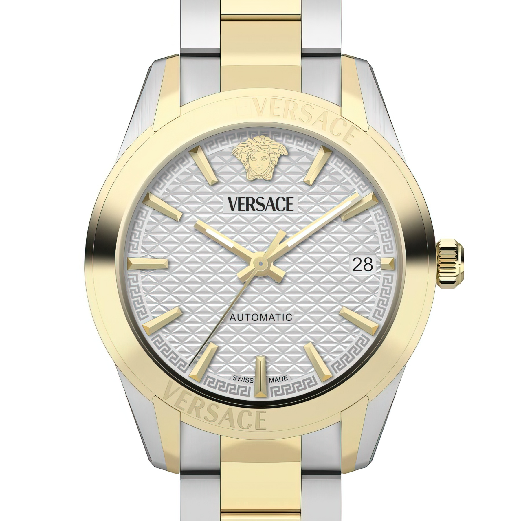 Versace Damen Automatik Armbanduhr Greca Classic VESCA0424 Silber Gold – Bild 3