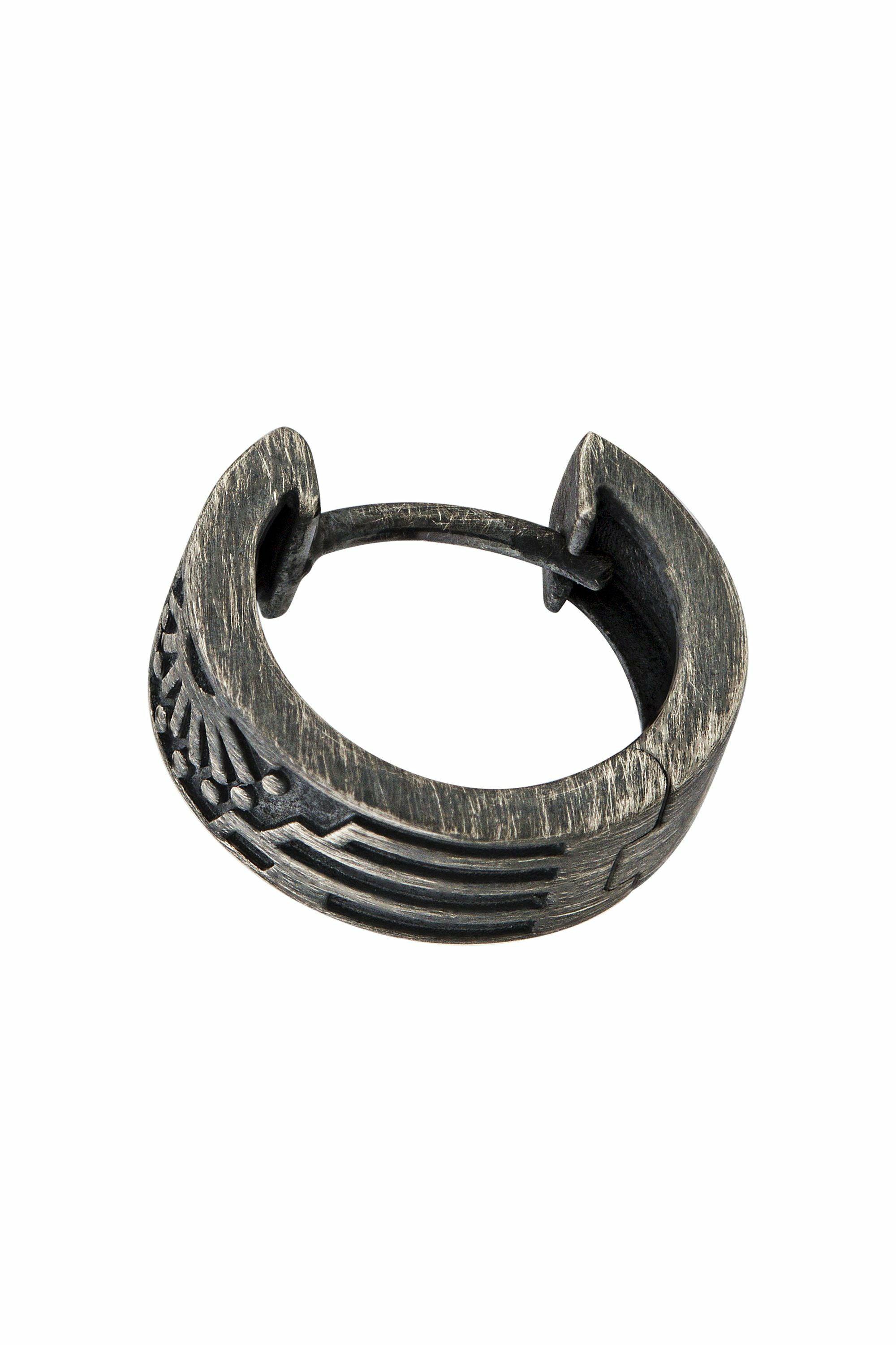 Single Creole 925 Silber matt oxidiert Sonne 41185109606494 – Bild 2