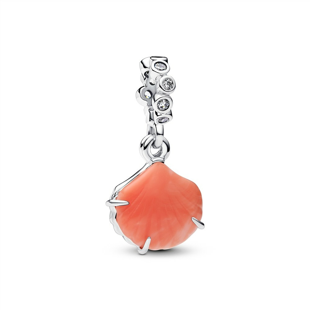 Pandora Moments Orangefarbener Muschel Anhänger-Charm 793821C01 Pandora Moments Orangefarbener Muschel Anhänger-Charm 793821C01