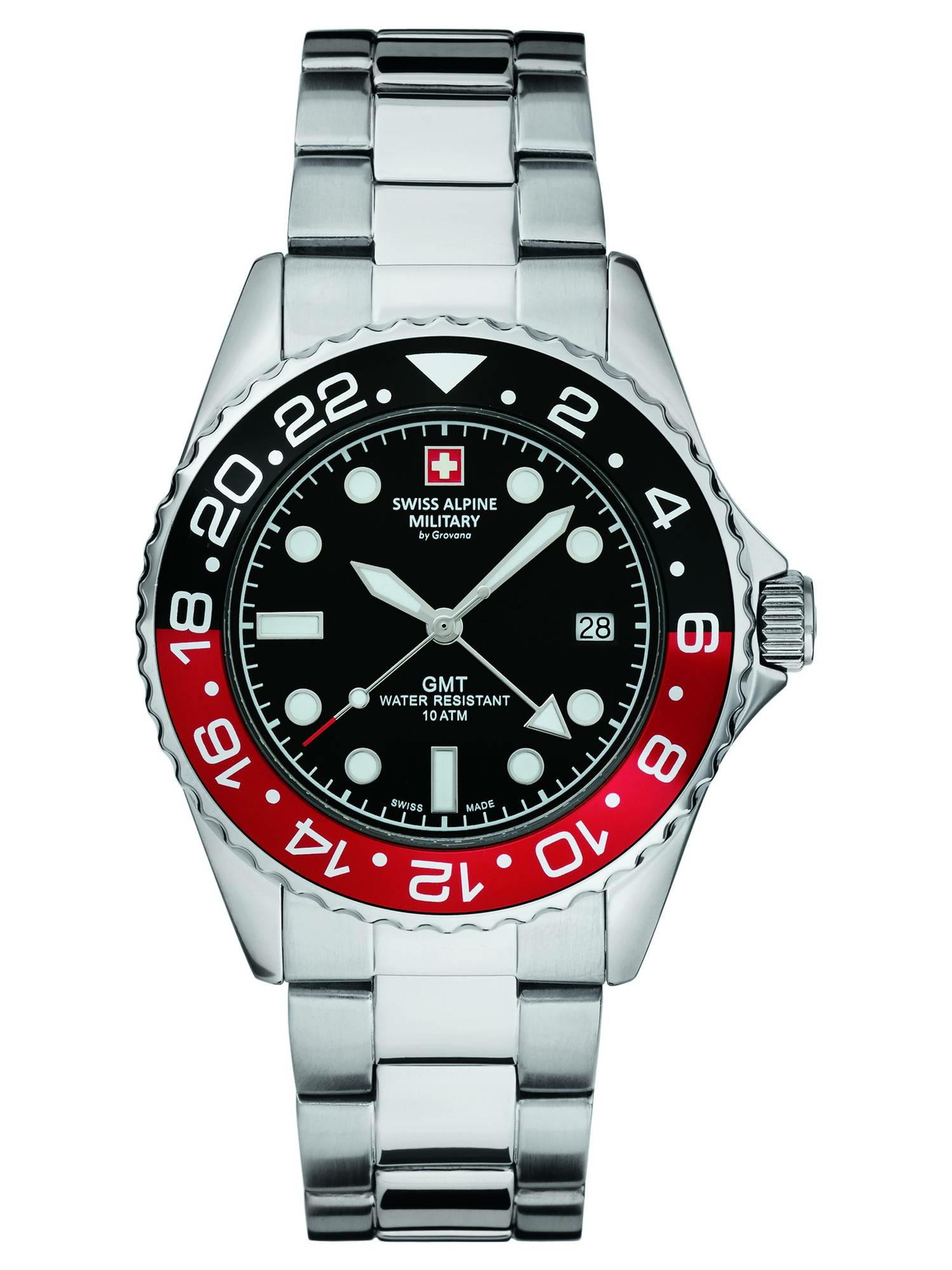 Swiss Alpine Military Herren Uhr GMT Analog Quarz 7052 Edelstahl 7052.1136 – Bild 2