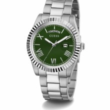 Guess Herrenuhr Connoisseur Edelstahl silber, grün 42 mm GW0265G10 Guess Herrenuhr Connoisseur Edelstahl silber, grün 42 mm GW0265G10
