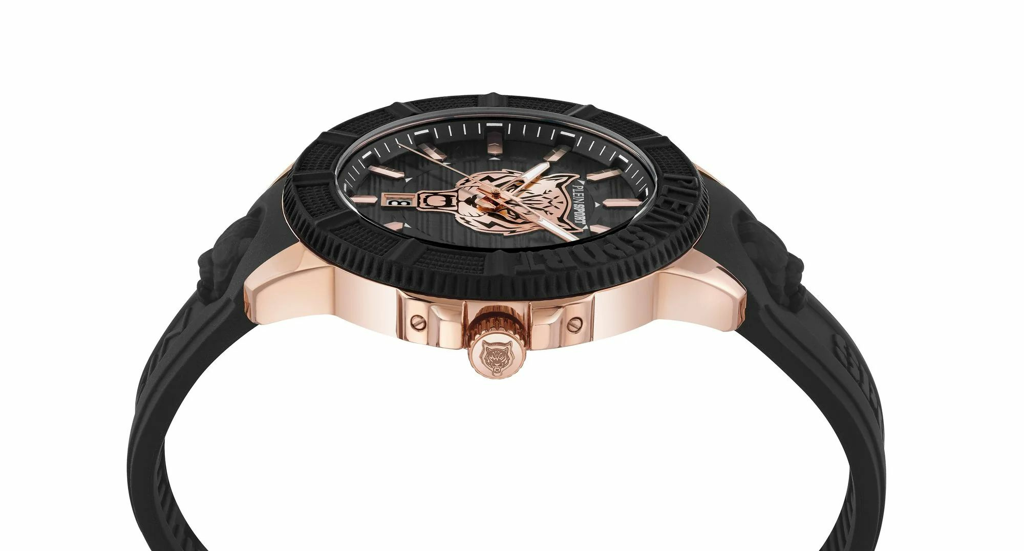 Philipp Plein Herrenuhr City Rush PSAEA0224 Silikon Schwarz Rose-Gold 45 mm – Bild 3