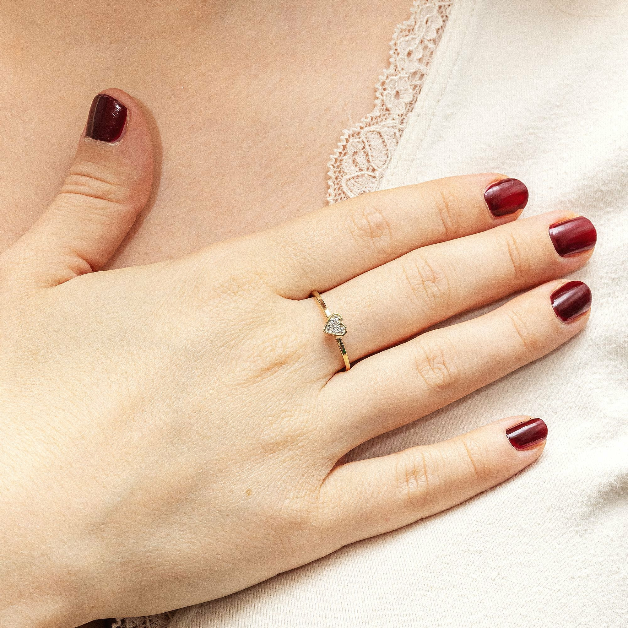 Diamonds by Ellen K. Gold 585 zweifarbig Herz-Motiv mit Brillanten 0,025ct. Ring... – Bild 2