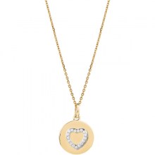 Xenox Damen Halskette mit Coin Anhänger und Herz Zirkonia Steinen Gold XS3481GK Xenox Damen Halskette mit Coin Anhänger und Herz Zirkonia Steinen Gold XS3481GK