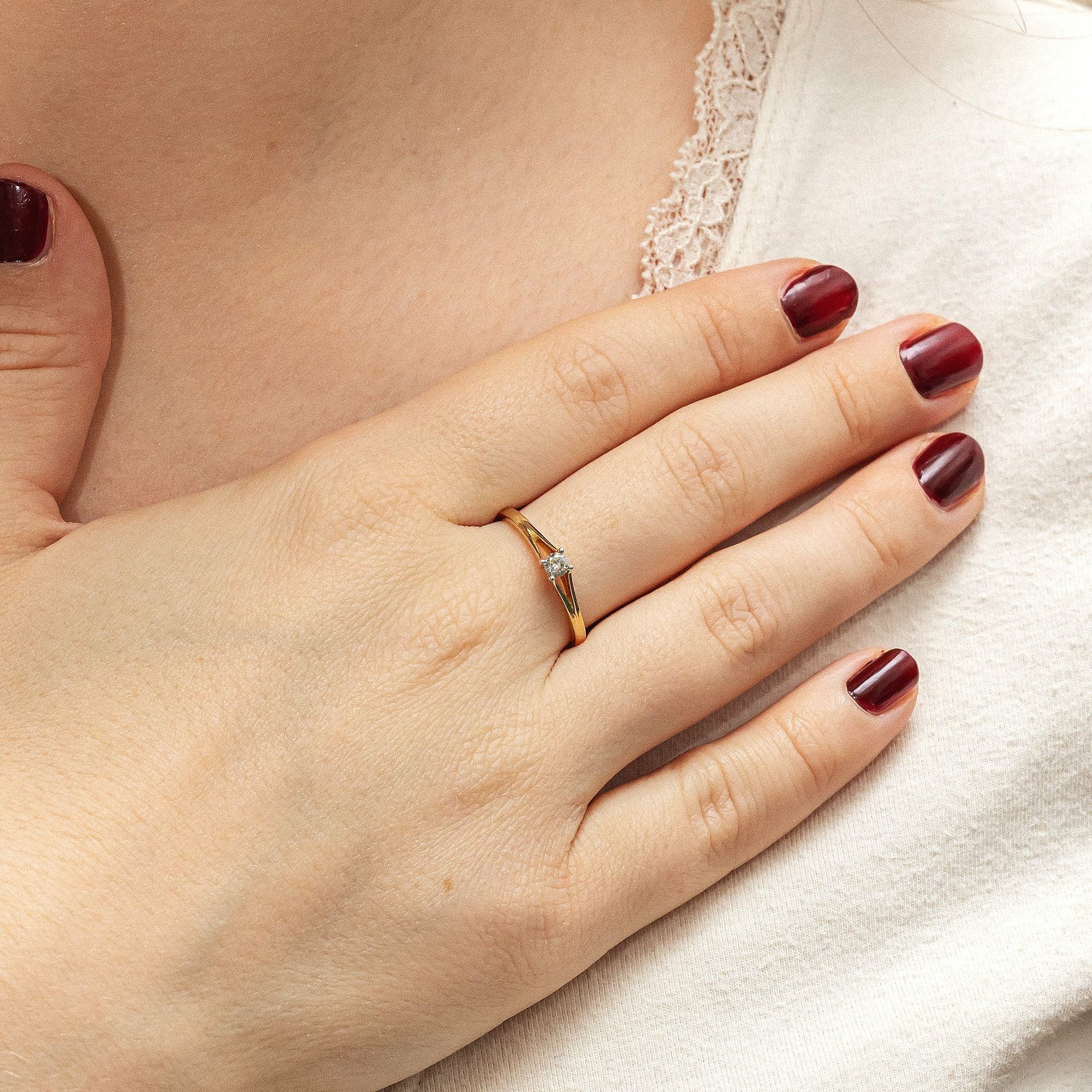 Diamonds by Ellen K. Gold 585 zweifarbig mit Brillant 0,10ct. Ring 4167599397283... – Bild 2