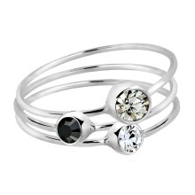 Ring Set Stacking Zart 925 Silber, mit Kristallen von Swarovski® Ring Set Stacking Zart 925 Silber, mit Kristallen von Swarovski®