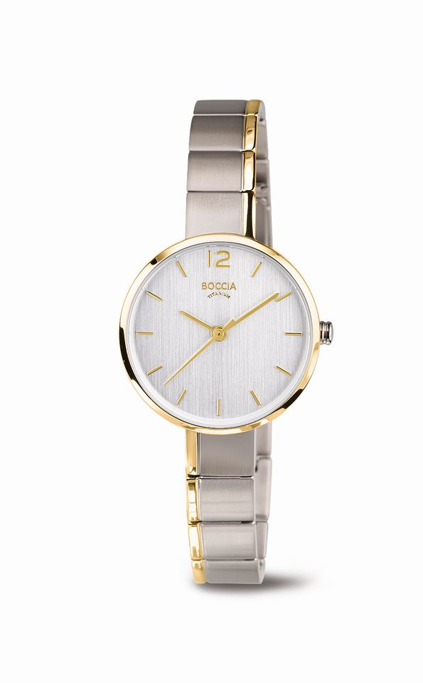 Boccia Titanium Damen Analoguhr mit Titanarmband Bicolor T3308-02 – Bild 2