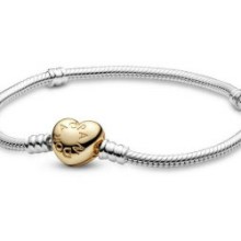 Pandora Damen Schlangen-Armband Herz-Verschluss 20cm Silber 568707C00-20 Pandora Damen Schlangen-Armband Herz-Verschluss 20cm Silber 568707C00-20