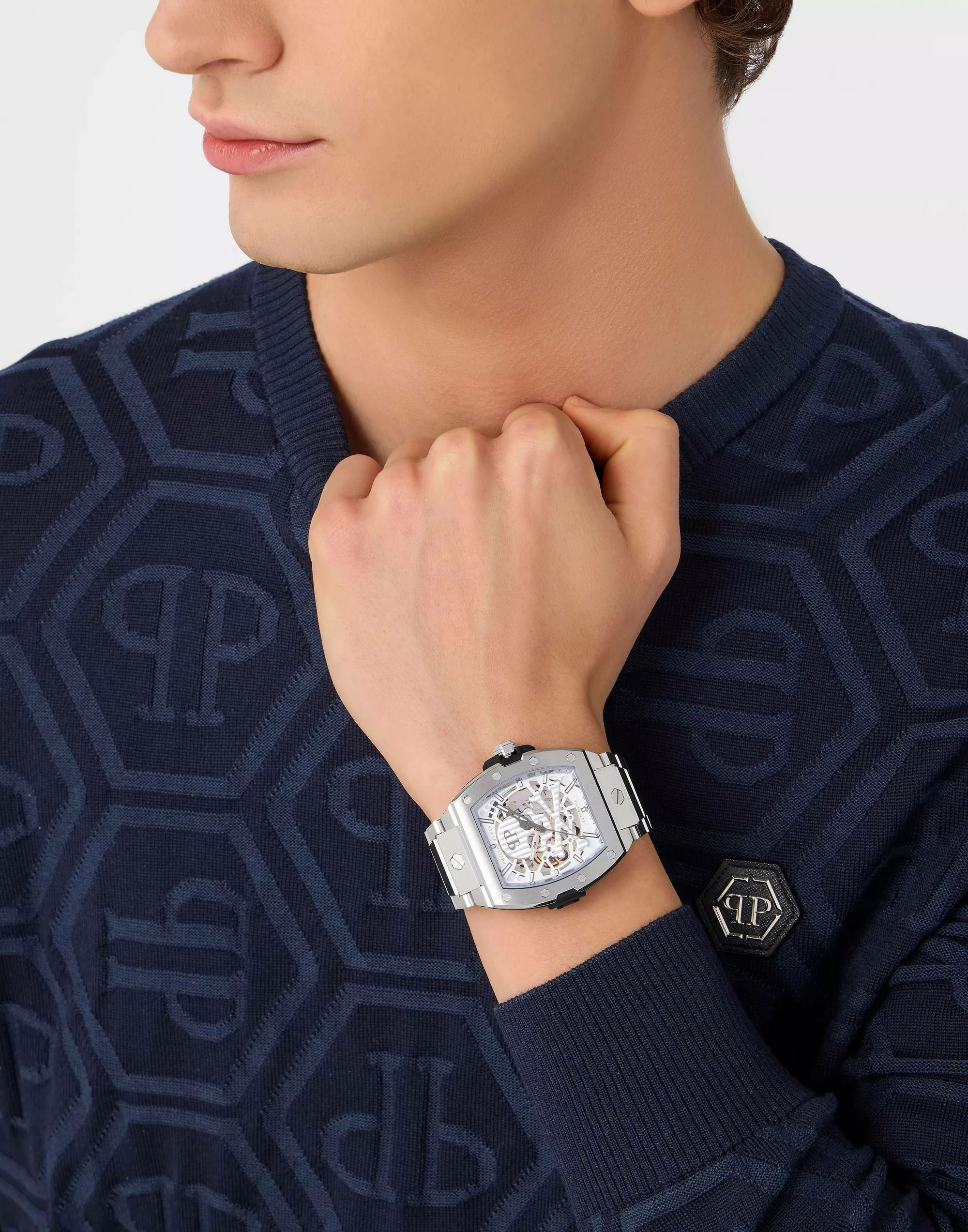 Philipp Plein Herren Automatikuhr The $keleton 2.0 PWJFA0425 Edelstahl Silber 44... – Bild 3