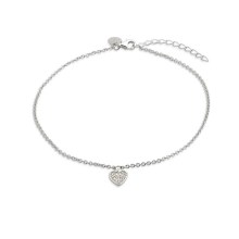 Xenox Damen Fußkette mit Zirkonia Herz Anhänger Silber XS3533 Xenox Damen Fußkette mit Zirkonia Herz Anhänger Silber XS3533