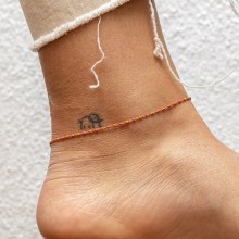 Fußkette 925  Silber vergoldet Email in pink und orange 41185185431646 Fußkette 925  Silber vergoldet Email in pink und orange 41185185431646