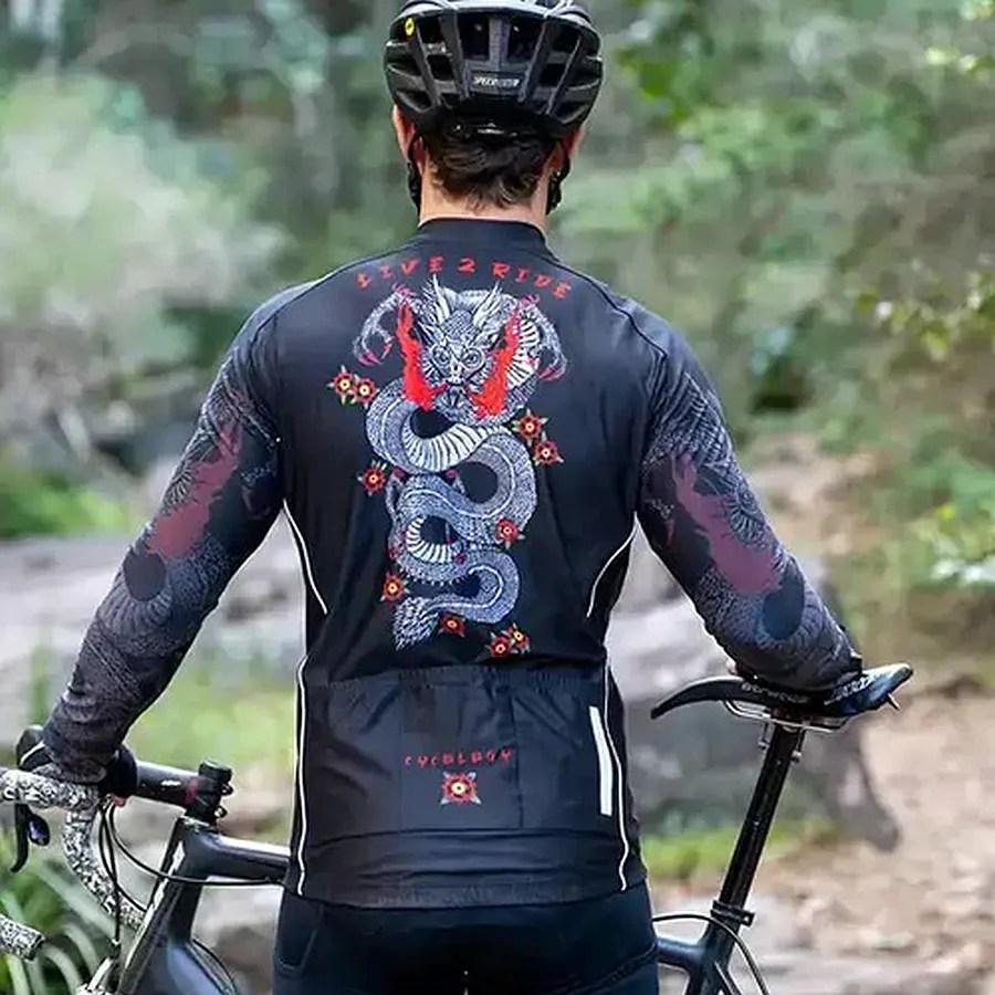 CYCOLOGY DRAGON MEN'S LONG SLEEVE JERSEY Langarm Radtrikot – Bild 5