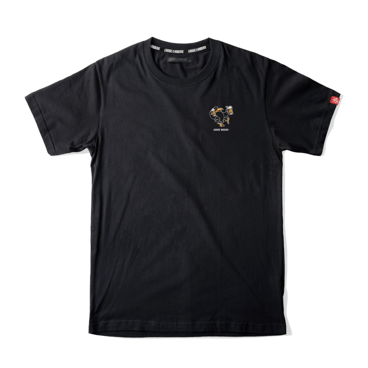 Loose Riders DRINKY CROW BLACK TECH TEE Kurzarm MTB Bikeshirt – Bild 2