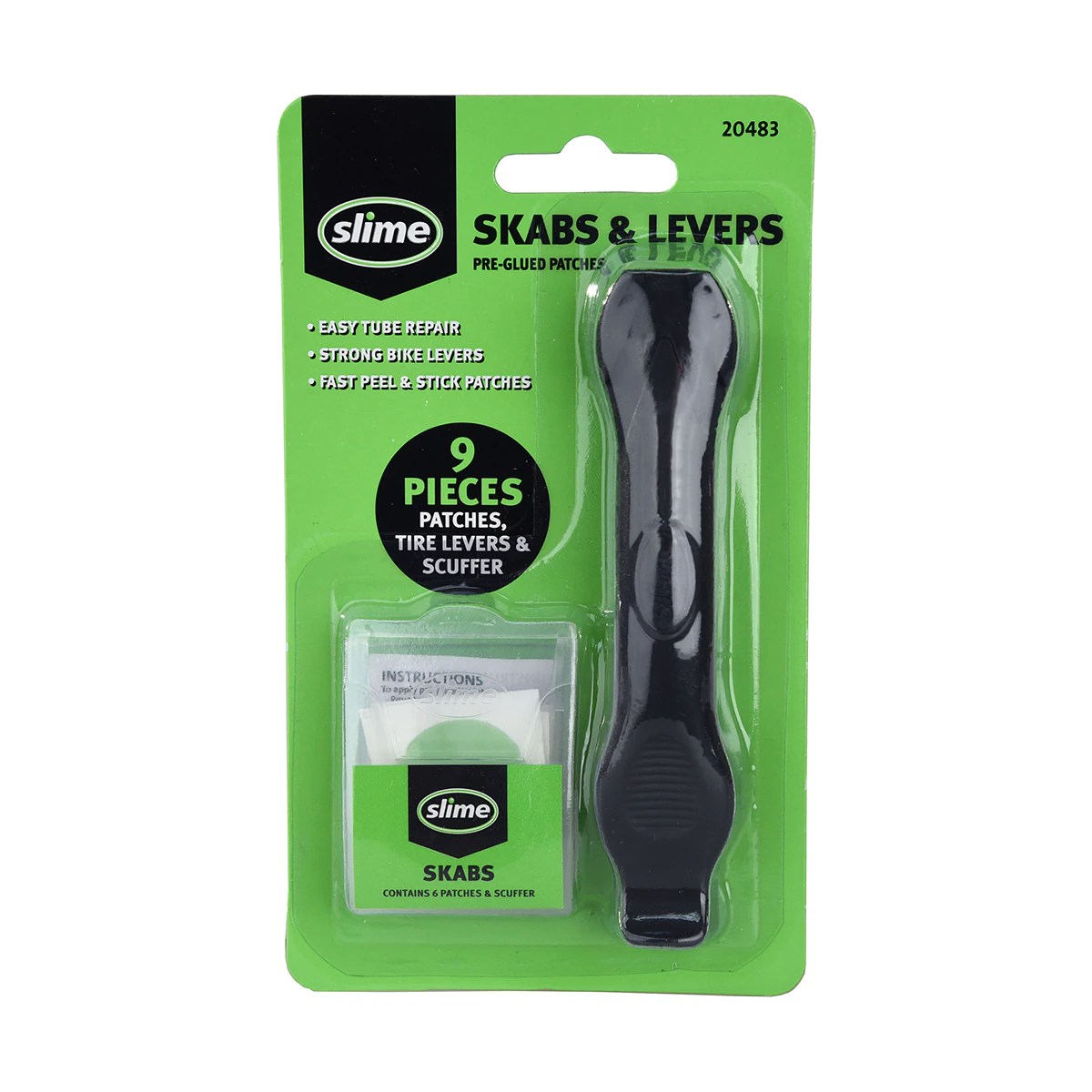 Slime Skabs selbstklebende Flicken + Reifenheber Set – Bild 2