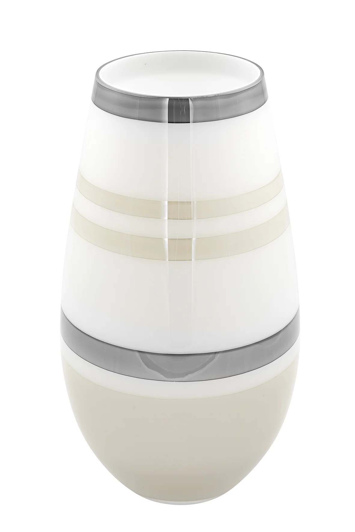 Dekovase Vase Blumenvase Glas grau, greige, weiß Deko Tischvase LAPAZ Fink Dekovase Vase Blumenvase Glas grau, greige, weiß Deko Tischvase LAPAZ Fink