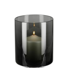 VIANA Vase Windlicht Glas grau Höhe 23 cm VIANA Vase Windlicht Glas grau Höhe 23 cm