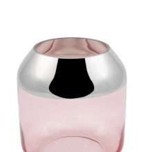 Teelichthalter aus Glas Deko Kerzenständer rosa Windlicht Vase SMILLA Fink Teelichthalter aus Glas Deko Kerzenständer rosa Windlicht Vase SMILLA Fink