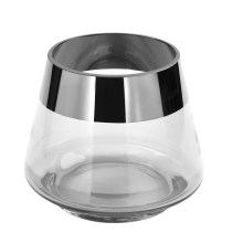 Teelichthalter Glas Silber Windlicht für 1 Teelicht JONA von Fink Höhe 9cm Teelichthalter Glas Silber Windlicht für 1 Teelicht JONA von Fink Höhe 9cm