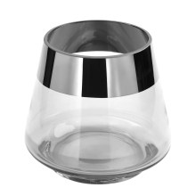 Teelichthalter Glas Silber Windlicht für 1 Teelicht JONA von Fink Höhe 13cm Teelichthalter Glas Silber Windlicht für 1 Teelicht JONA von Fink Höhe 13cm