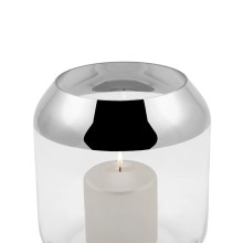 Teelichthalter Glas silber Windlicht Teelicht Vase SMILLA von Fink Höhe 20,6cm Teelichthalter Glas silber Windlicht Teelicht Vase SMILLA von Fink Höhe 20,6cm